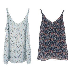 Cabi Flirt & Confetti Tank Top Bundle 2 Multicolor Chiffon Scoop Neck Summer S